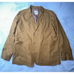 Dandy Del Mar Blazer Mens XXL Brown Linen Cotton Sport Coat Lightweight